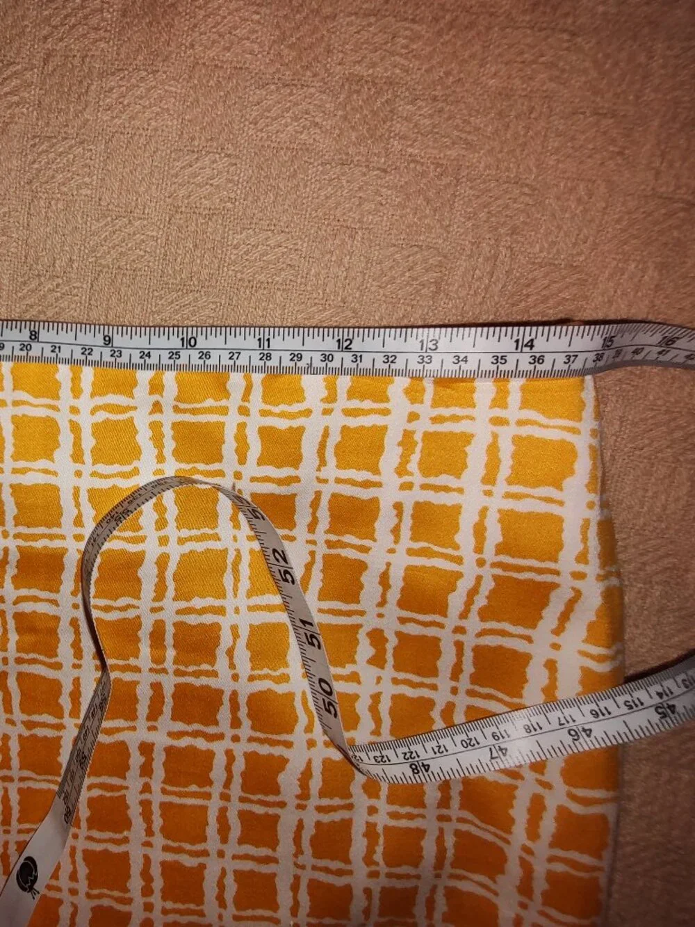 TALBOT'S MINI SKIRT 100% COTTON - POLYESTER LINING GOLD WHITE SQUARES PATTERN 4P